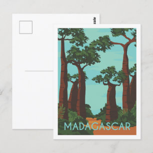 Madagascar Berühmte Reiseort-Illustration Postkarte