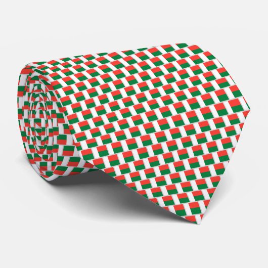 Madagascar Flag Brick Pattern Krawatte (Gerollt)