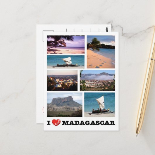 Madagascar - I Love - Postkarte (Vorderseite/Rückseite Beispiel)