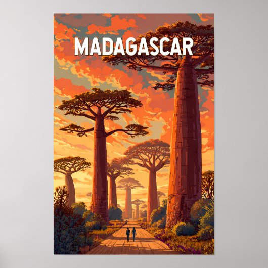 Madagascar-Illustration Reise Kunst Vintage Poster (Vorne)