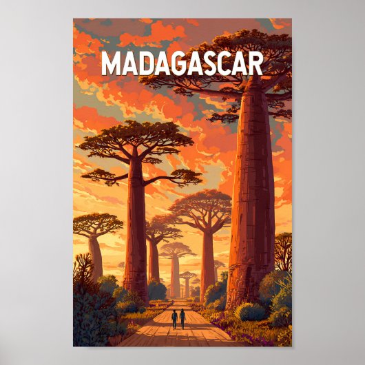 Madagascar-Illustration Reise Kunst Vintage Poster (Vorne)
