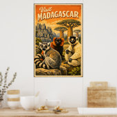 Madagascar - Vintage-Reiseplakat Poster (Küche)