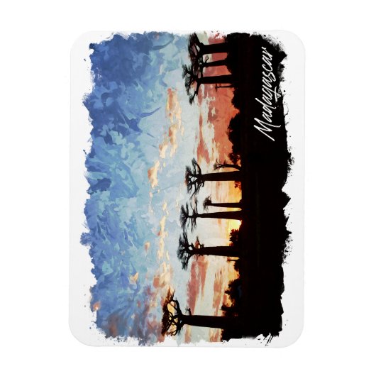 Madagaskar Avenue of the Baobabs Panorama View Magnet (Vertikal)