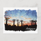 Madagaskar Avenue of the Baobabs Panorama View Postkarte (Vorderseite)