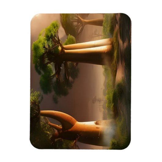 Madagaskar Baobab Forest Fantasy Magnet (Vertikal)