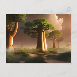 Madagaskar Baobab Forest Fantasy Postkarte
