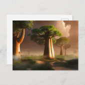 Madagaskar Baobab Forest Fantasy Postkarte (Vorne/Hinten)