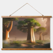 Madagaskar Baobab Forest Fantasy Wandteppich Mit Holzrahmen (Vorne)