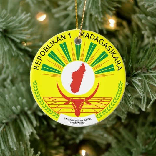 Madagaskar Emblem Keramik Ornament (Baum)