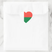 Madagaskar-Fahne-Heftsticker Herz-Aufkleber (Tasche)
