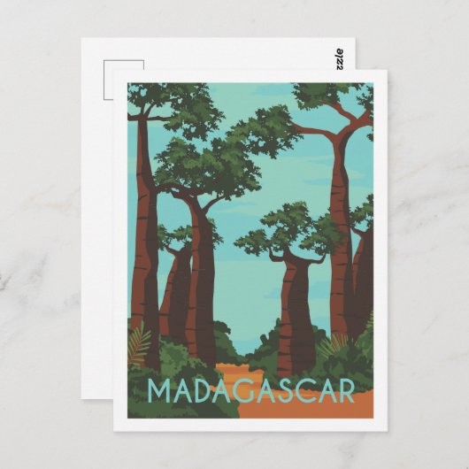 Madagaskar Famous Travel Place Illustration Postkarte (Vorne/Hinten)