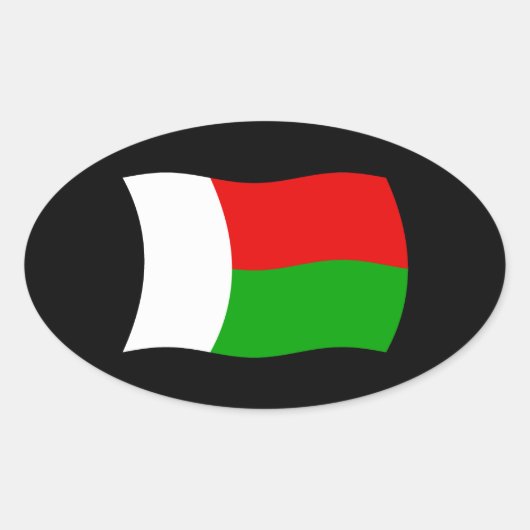 Madagaskar-Flag-Aufkleber Ovaler Aufkleber (Vorderseite)