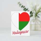 Madagaskar Flag Herz Postkarte (Stehend Vorderseite)