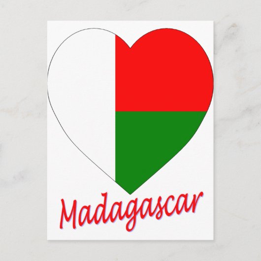 Madagaskar Flag Herz Postkarte (Vorderseite)