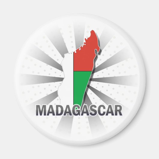 Madagaskar Flag Karte 2.0 Magnet (Vorne)