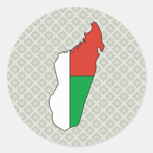 Madagaskar Flag Karte Runder Aufkleber (Vorderseite)