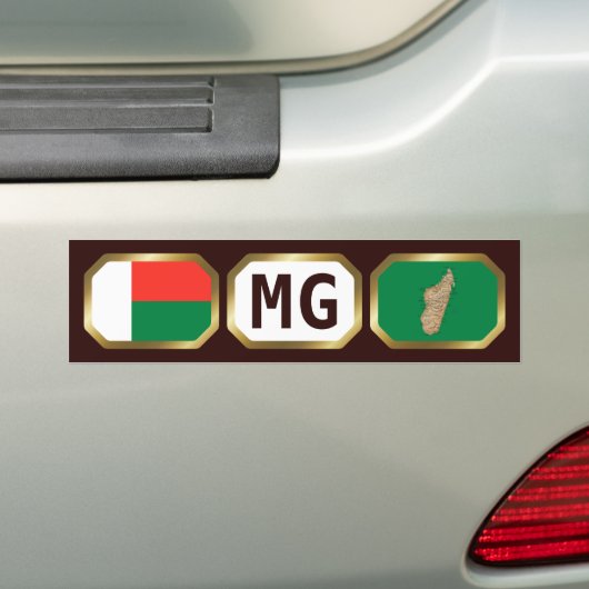Madagaskar Flag Map Code Bumper Sticker Autoaufkleber (Auf Auto)