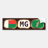 Madagaskar Flag Map Code Bumper Sticker Autoaufkleber (Vorne)