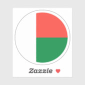 Madagaskar Flag Rundkleber Aufkleber (Blatt)