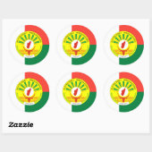 Madagaskar Flag & Siegel, Flagge Madagaskars Runder Aufkleber (Blatt)