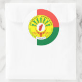 Madagaskar Flag & Siegel, Flagge Madagaskars Runder Aufkleber (Tasche)