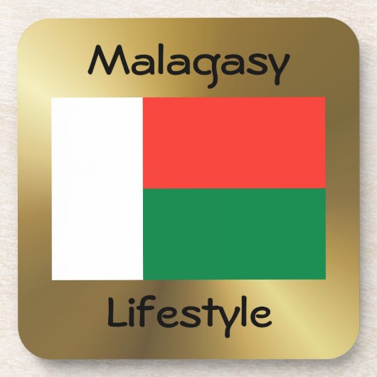 Madagaskar-Flag+Text-Untersetzer Getränkeuntersetzer (Vorderseite)