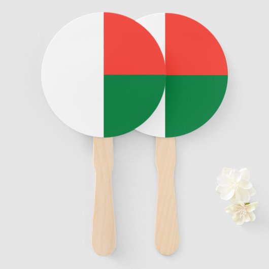 Madagaskar-Flagge Fächer (Vorne und Hinten)