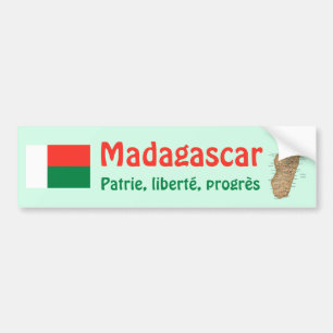 Madagaskar-Flagge + Karten-Autoaufkleber Autoaufkleber