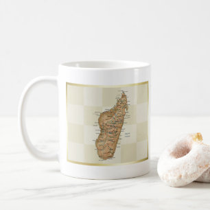 Madagaskar-Flagge + Karten-Tasse Kaffeetasse