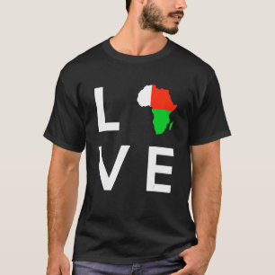 Madagaskar-Flagge Liebe Afrika Kontinent Silhouett T-Shirt
