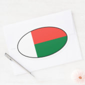 Madagaskar-Flagge Oval-Aufkleber Ovaler Aufkleber (Umschlag)
