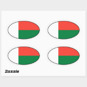 Madagaskar-Flagge Oval-Aufkleber Ovaler Aufkleber (Blatt)