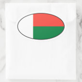 Madagaskar-Flagge Oval-Aufkleber Ovaler Aufkleber (Tasche)