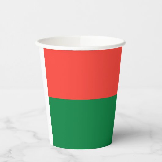 Madagaskar-Flagge Pappbecher (Links)