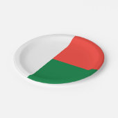 Madagaskar-Flagge Pappteller (Schrägansicht)