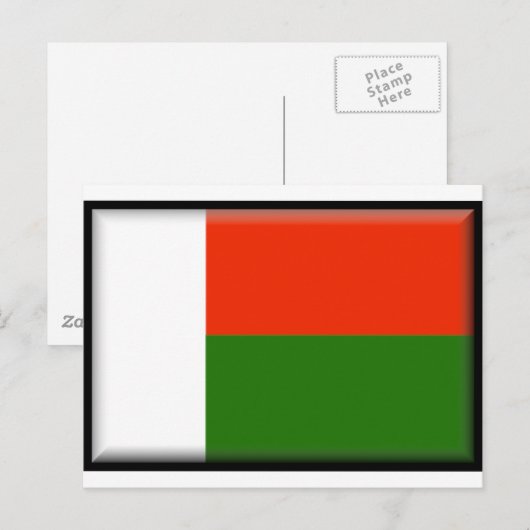 Madagaskar-Flagge Postkarte (Vorne/Hinten)