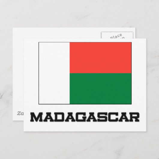 Madagaskar-Flagge Postkarte (Vorne/Hinten)