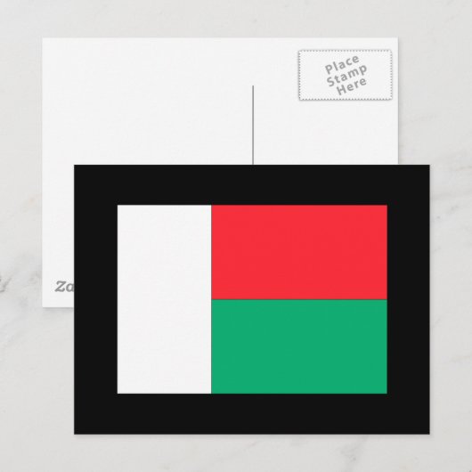 Madagaskar-Flagge Postkarte (Vorne/Hinten)