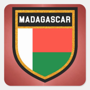 Madagaskar-Flagge Quadratischer Aufkleber