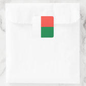 Madagaskar-Flagge Quadratischer Aufkleber (Tasche)