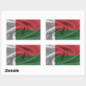 Madagaskar-Flagge Rechteckiger Aufkleber (Blatt)