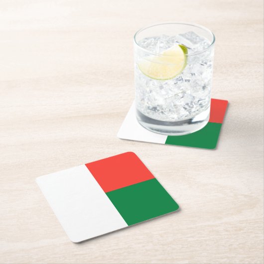 Madagaskar-Flagge Rechteckiger Pappuntersetzer (Vor Ort)