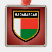 Madagaskar-Flagge Silbernes Ornament (Vorne)