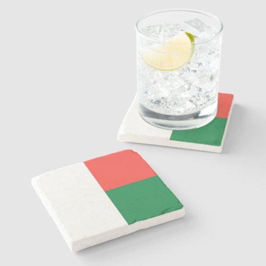 Madagaskar-Flagge Steinuntersetzer (Seitenansicht)