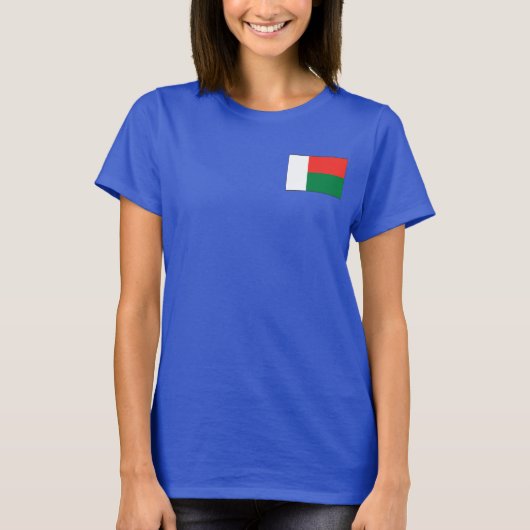 Madagaskar-Flagge und Karte T - Shirt (Vorderseite)