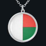 Madagaskar-Flagge Versilberte Kette<br><div class="desc">Patriotische Flagge Madagaskars.</div>