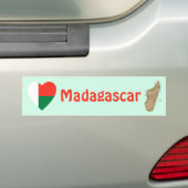 Madagaskar-Flaggen-Herz + Karten-Autoaufkleber Autoaufkleber (Auf Auto)