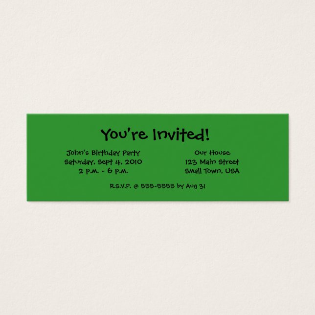 Madagaskar Gecko Mini Einladungskarten (Vorderseite)