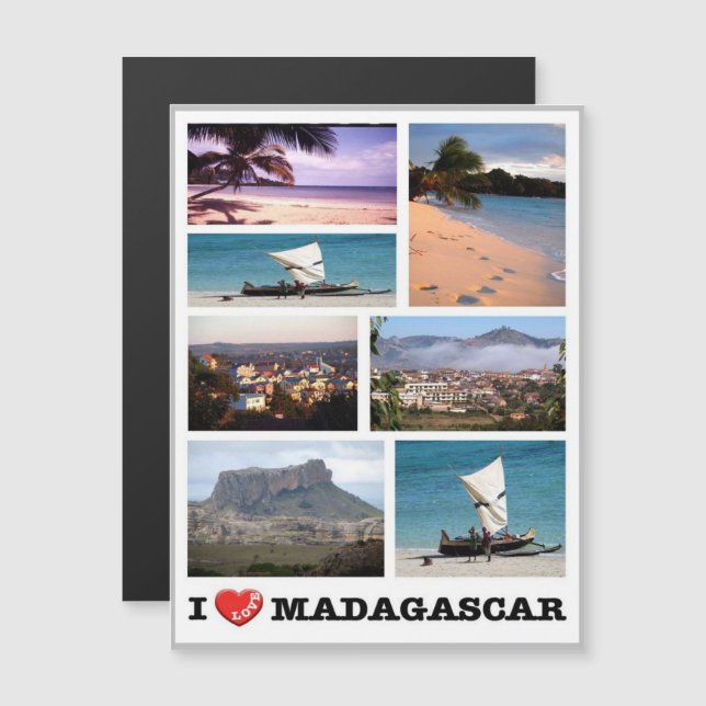 Madagaskar - I Liebe - Magnetkarte (Vorne/Hinten)