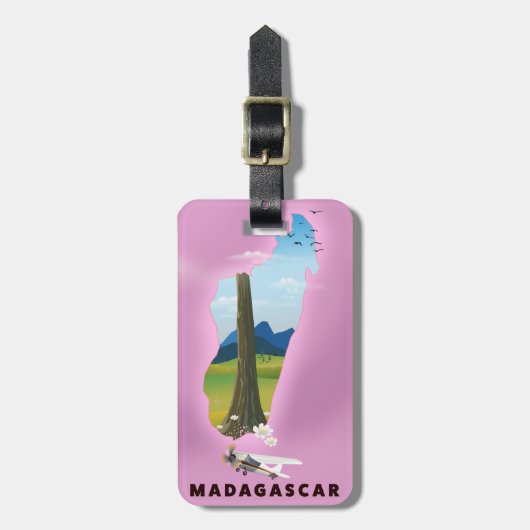 Madagaskar Illustriertes Reiseplakat Gepäckanhänger (Vorderseite vertikal)